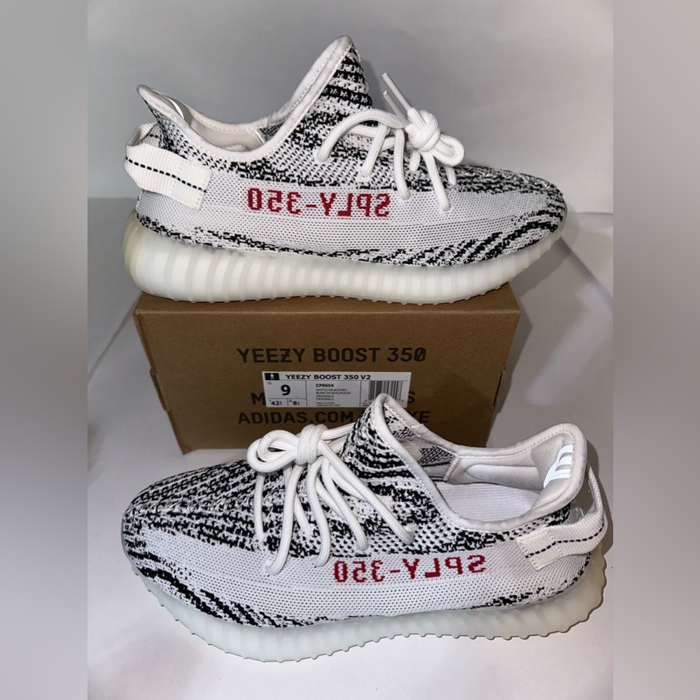 Adidas Yeezy Boost 350 V2 in Zebra - WHITE/BLACK/RED